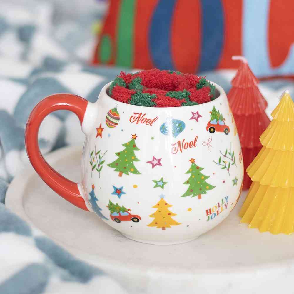 Something Different - Nostalgic Christmas Print Mug & Socks Set - Multicolours